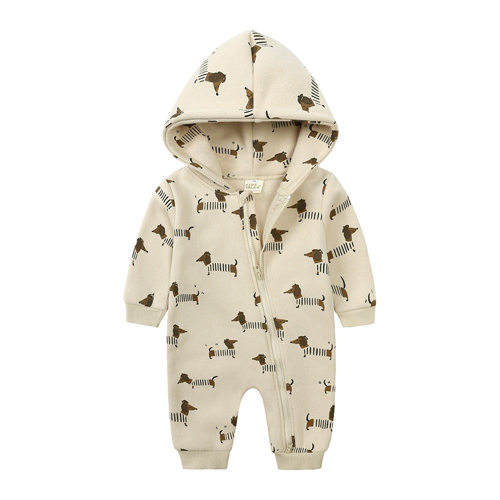 0-24m bonito bebê recém-nascido macacão inverno absorvente velo roupas quente