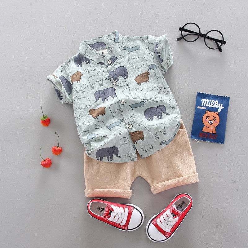 Conjunto de roupas casuais de verão para bebês, shorts e top, roupas infantis,