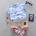 Conjunto de roupas casuais de verão para bebês, shorts e top, roupas infantis,