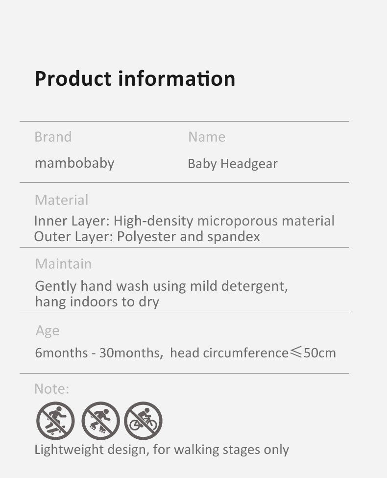 Capacete de Proteção Anti-Impacto para Bebê Mambobaby Guard - Leve, Respirável e com Design Fofo de Animais
