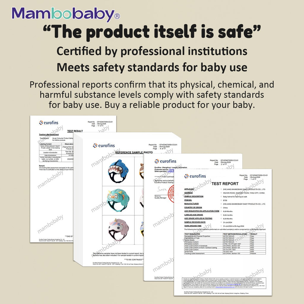 Capacete de Proteção Anti-Impacto para Bebê Mambobaby Guard - Leve, Respirável e com Design Fofo de Animais