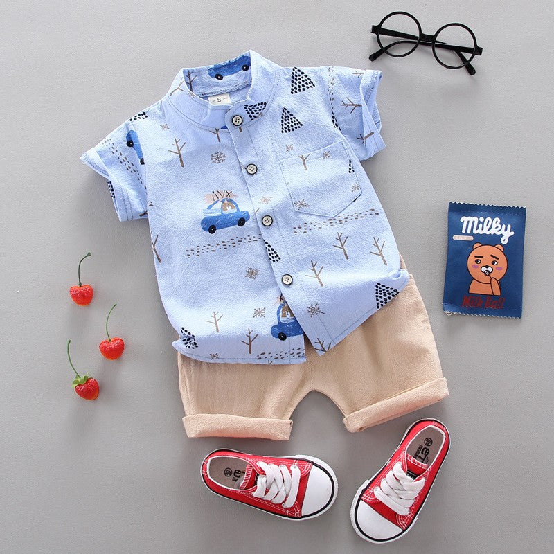 Conjunto de roupas casuais de verão para bebês, shorts e top, roupas infantis,