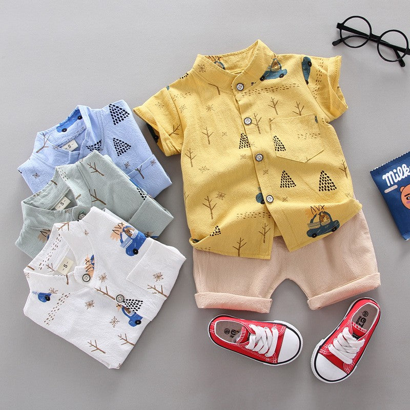 Conjunto de roupas casuais de verão para bebês, shorts e top, roupas infantis,
