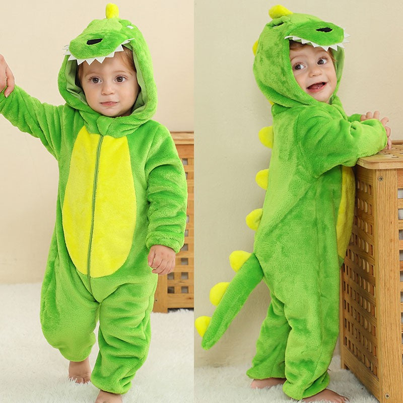 Trajes de dinossauro vermelho macacão de bebê recém-nascido criança cosplay