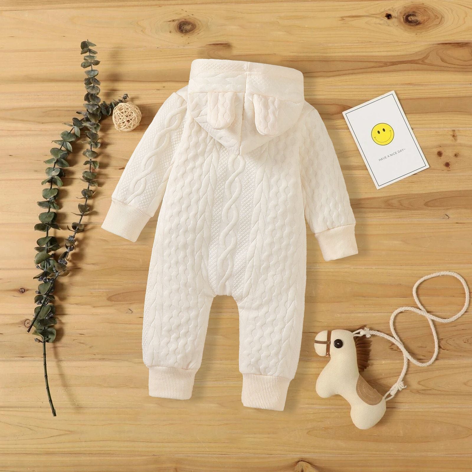 Macacão para bebês recém-nascidos de 0 a 18 meses, meninos e meninas, orelhas
