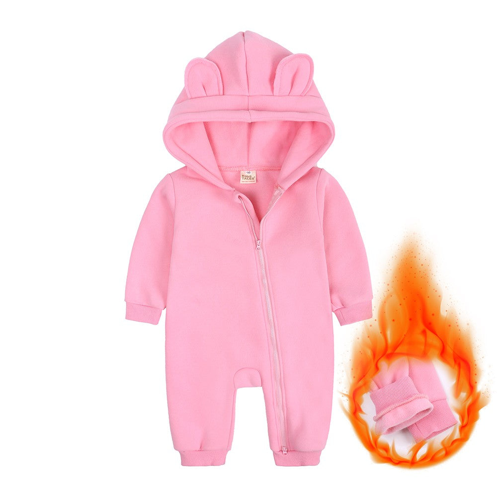 0-24m bonito bebê recém-nascido macacão inverno absorvente velo roupas quente
