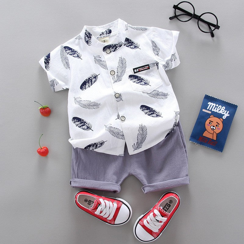Conjunto de roupas casuais de verão para bebês, shorts e top, roupas infantis,