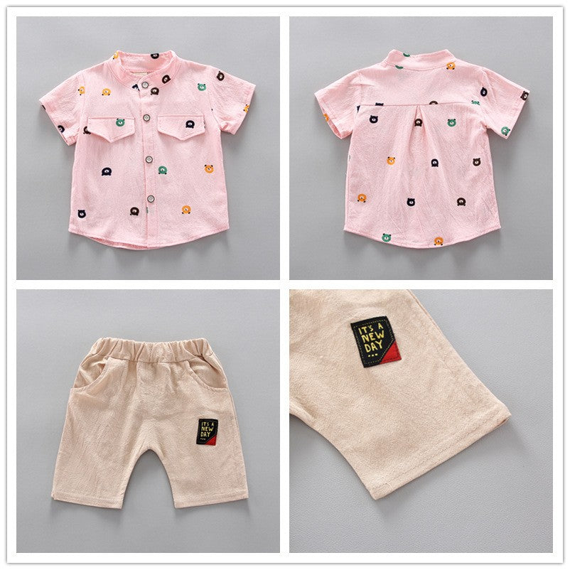 Conjunto de roupas casuais de verão para bebês, shorts e top, roupas infantis,