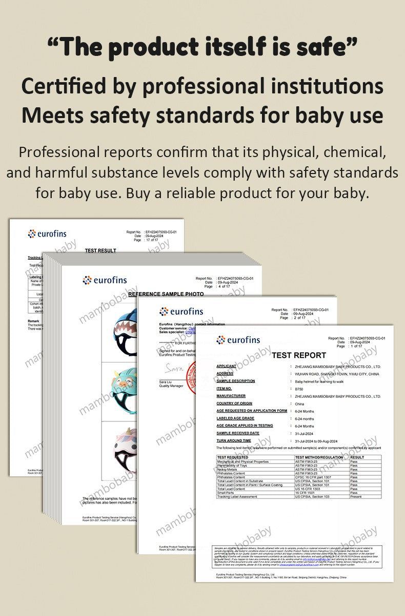 Capacete de Proteção Anti-Impacto para Bebê Mambobaby Guard - Leve, Respirável e com Design Fofo de Animais