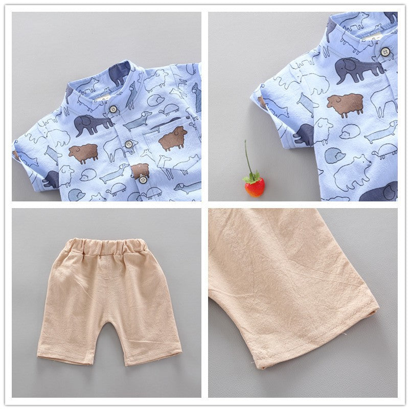 Conjunto de roupas casuais de verão para bebês, shorts e top, roupas infantis,