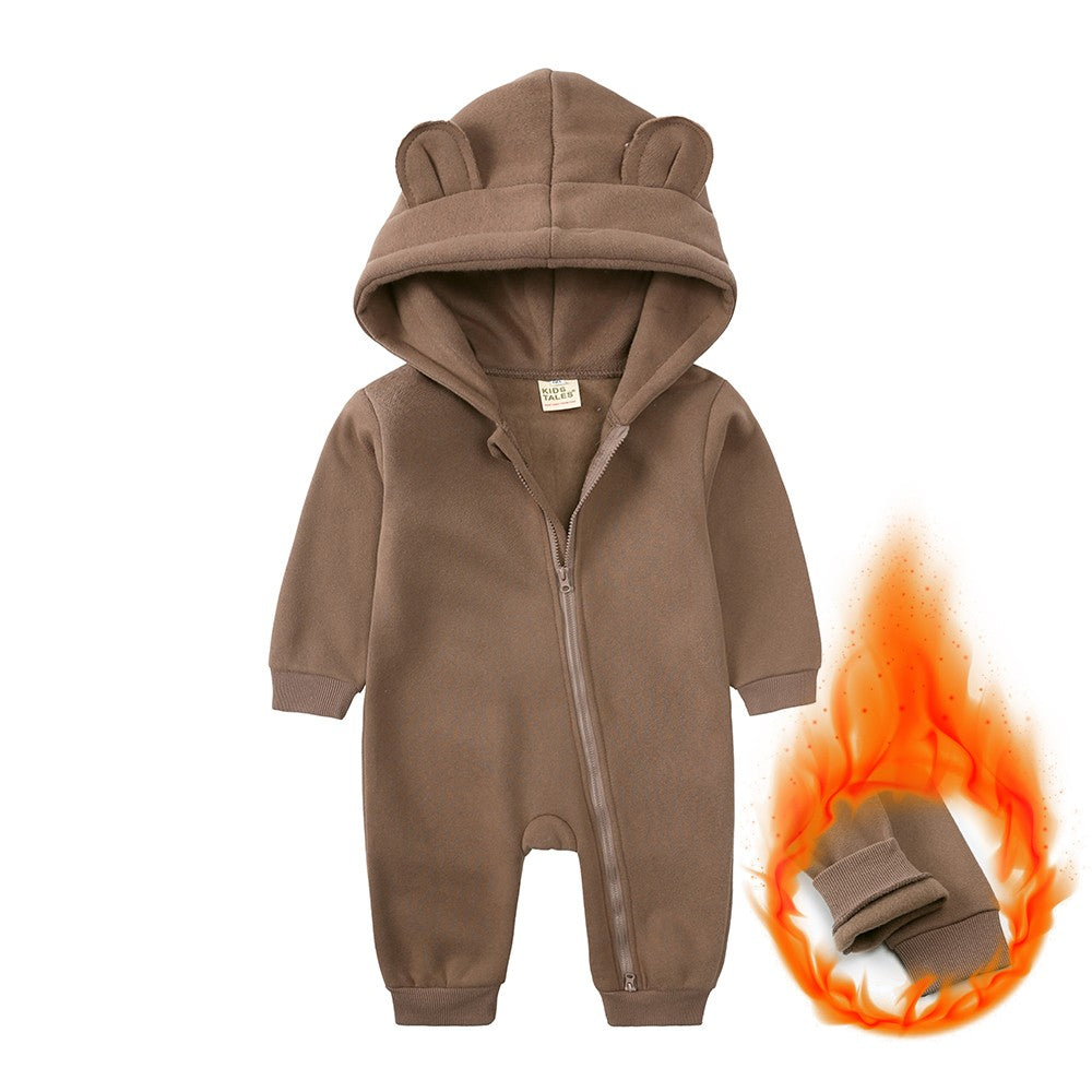 0-24m bonito bebê recém-nascido macacão inverno absorvente velo roupas quente