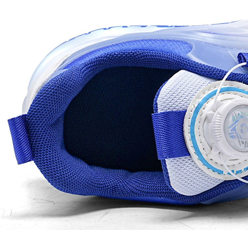 Ténis LED Infantis Unissex de Cano Médio (7-13 Anos) - Respiráveis e com Retalhos