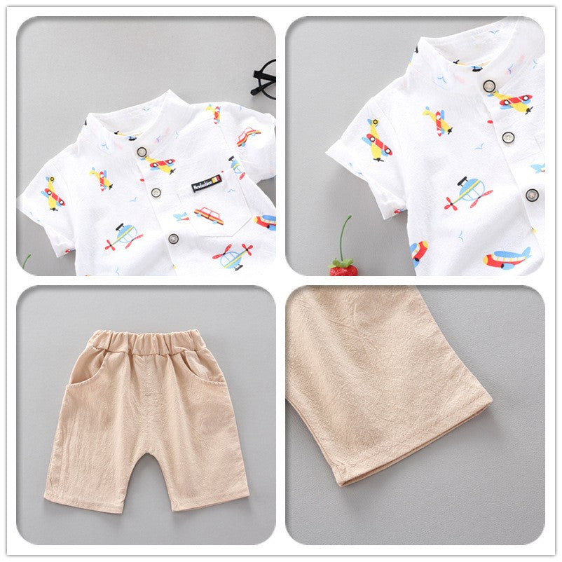 Conjunto de roupas casuais de verão para bebês, shorts e top, roupas infantis,