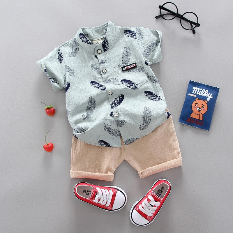 Conjunto de roupas casuais de verão para bebês, shorts e top, roupas infantis,