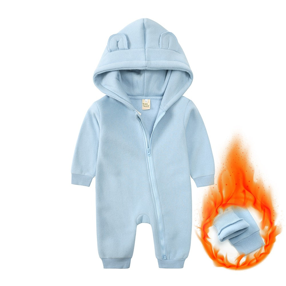 0-24m bonito bebê recém-nascido macacão inverno absorvente velo roupas quente