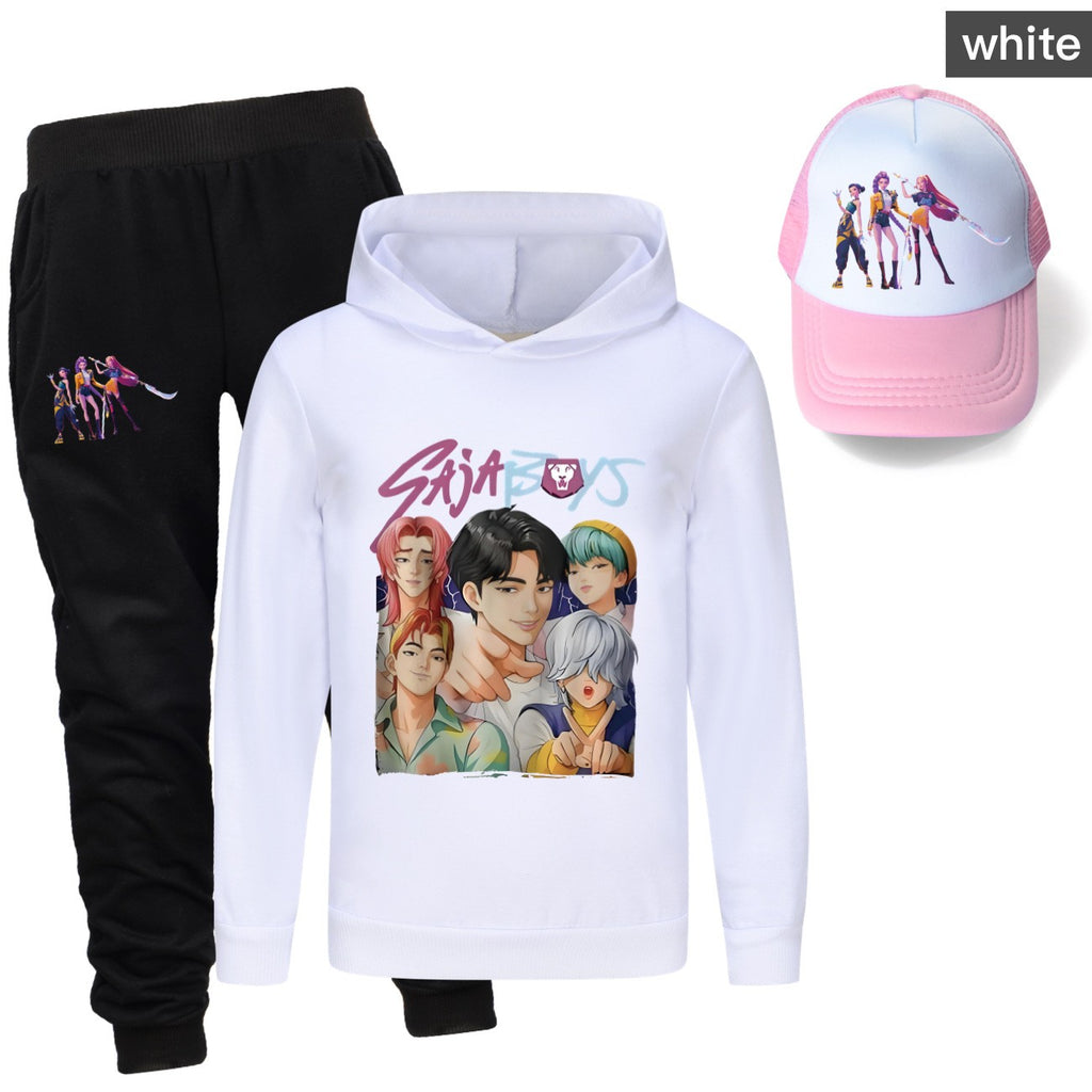 Kpop demon hunters huntrix conjuntos de roupas meninos moletons menino moletom +