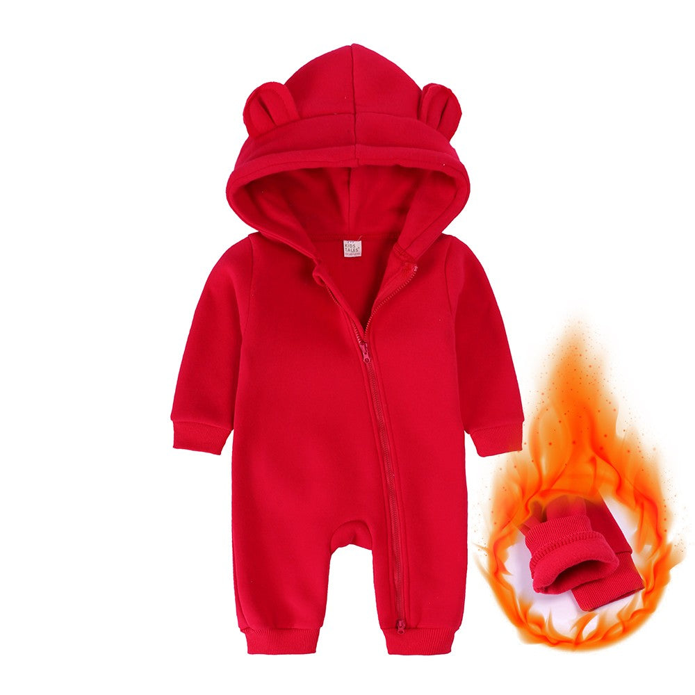 0-24m bonito bebê recém-nascido macacão inverno absorvente velo roupas quente