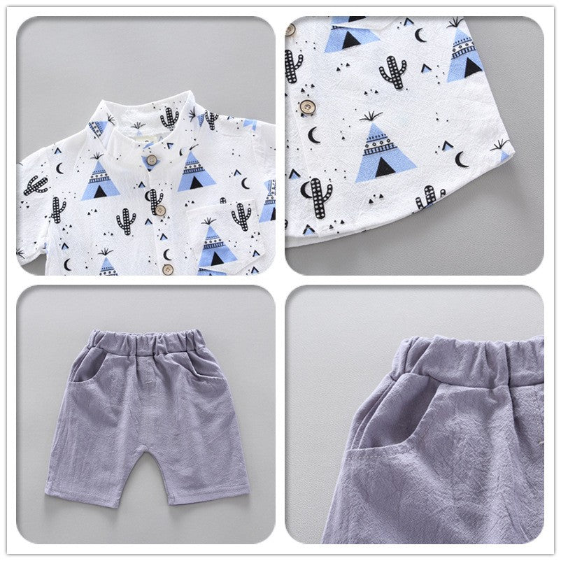Conjunto de roupas casuais de verão para bebês, shorts e top, roupas infantis,