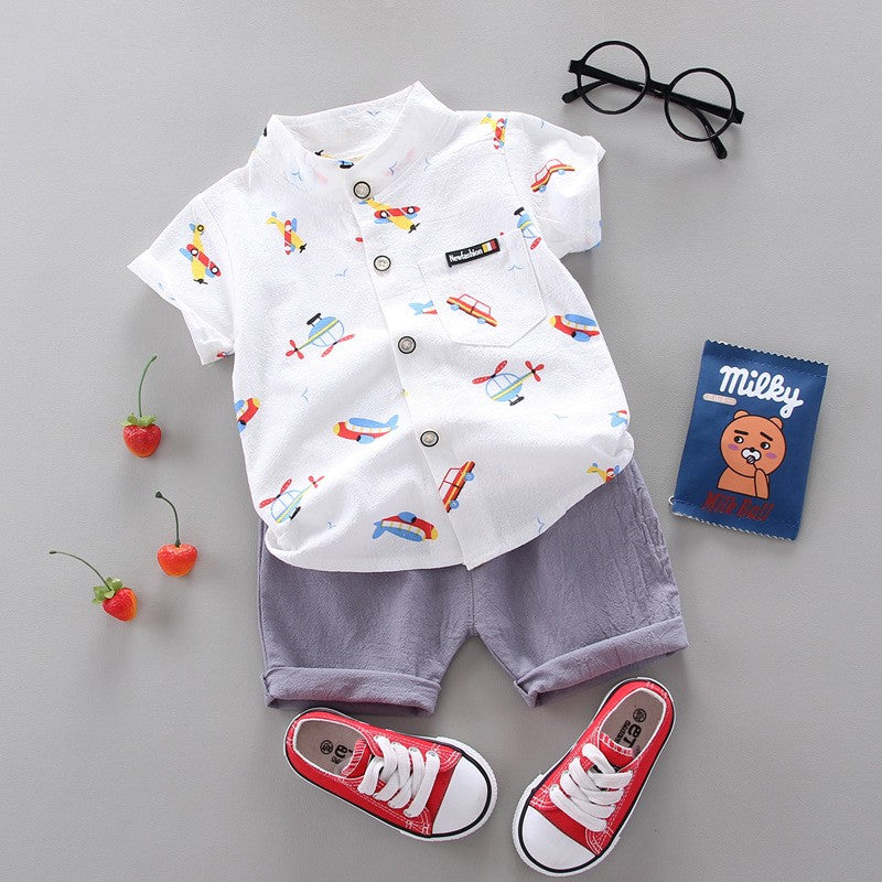 Conjunto de roupas casuais de verão para bebês, shorts e top, roupas infantis,