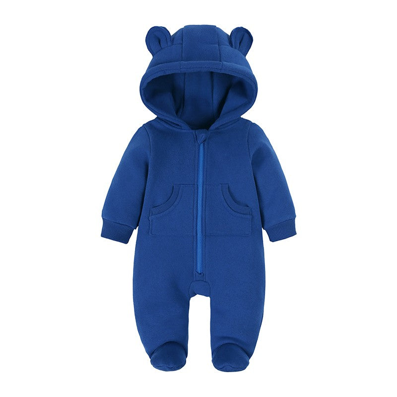 0-24m bonito bebê recém-nascido macacão inverno absorvente velo roupas quente