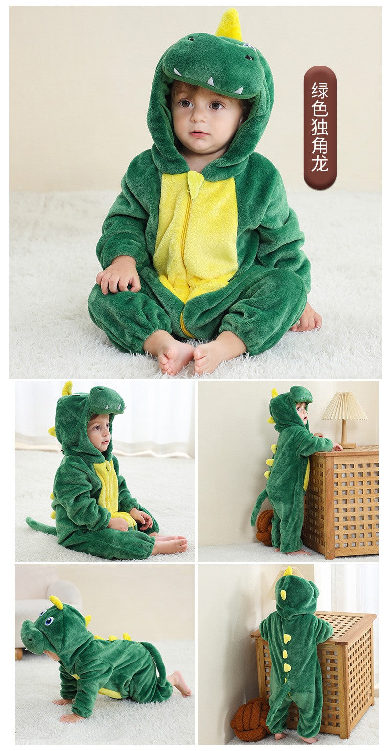 Trajes de dinossauro vermelho macacão de bebê recém-nascido criança cosplay