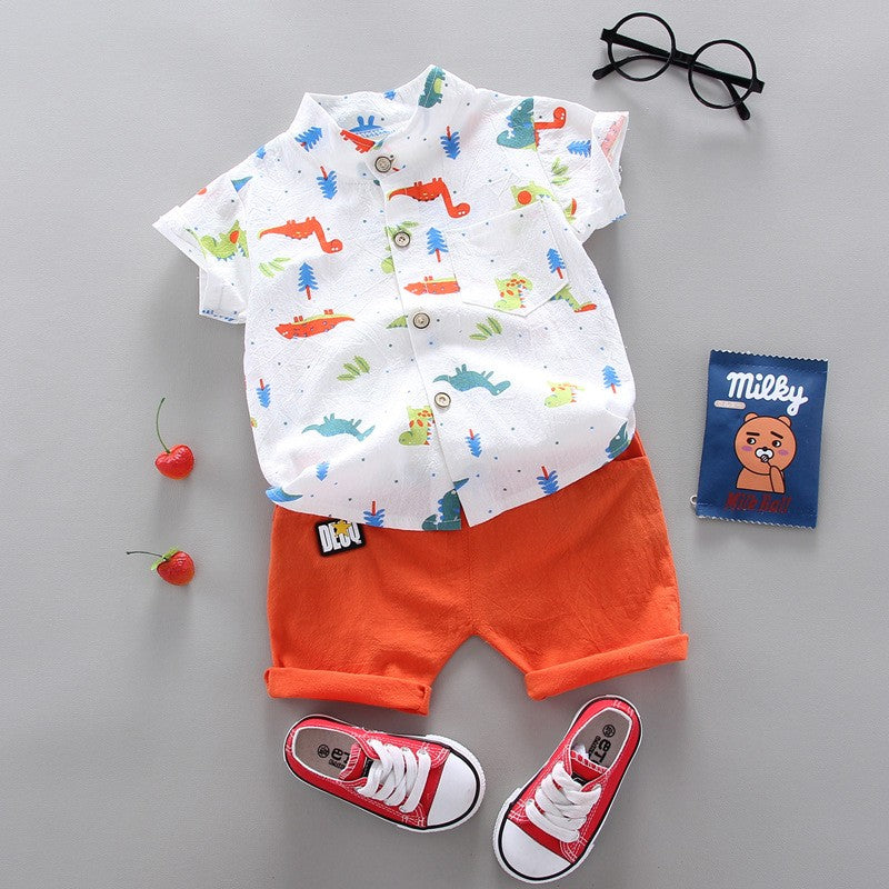 Conjunto de roupas casuais de verão para bebês, shorts e top, roupas infantis,