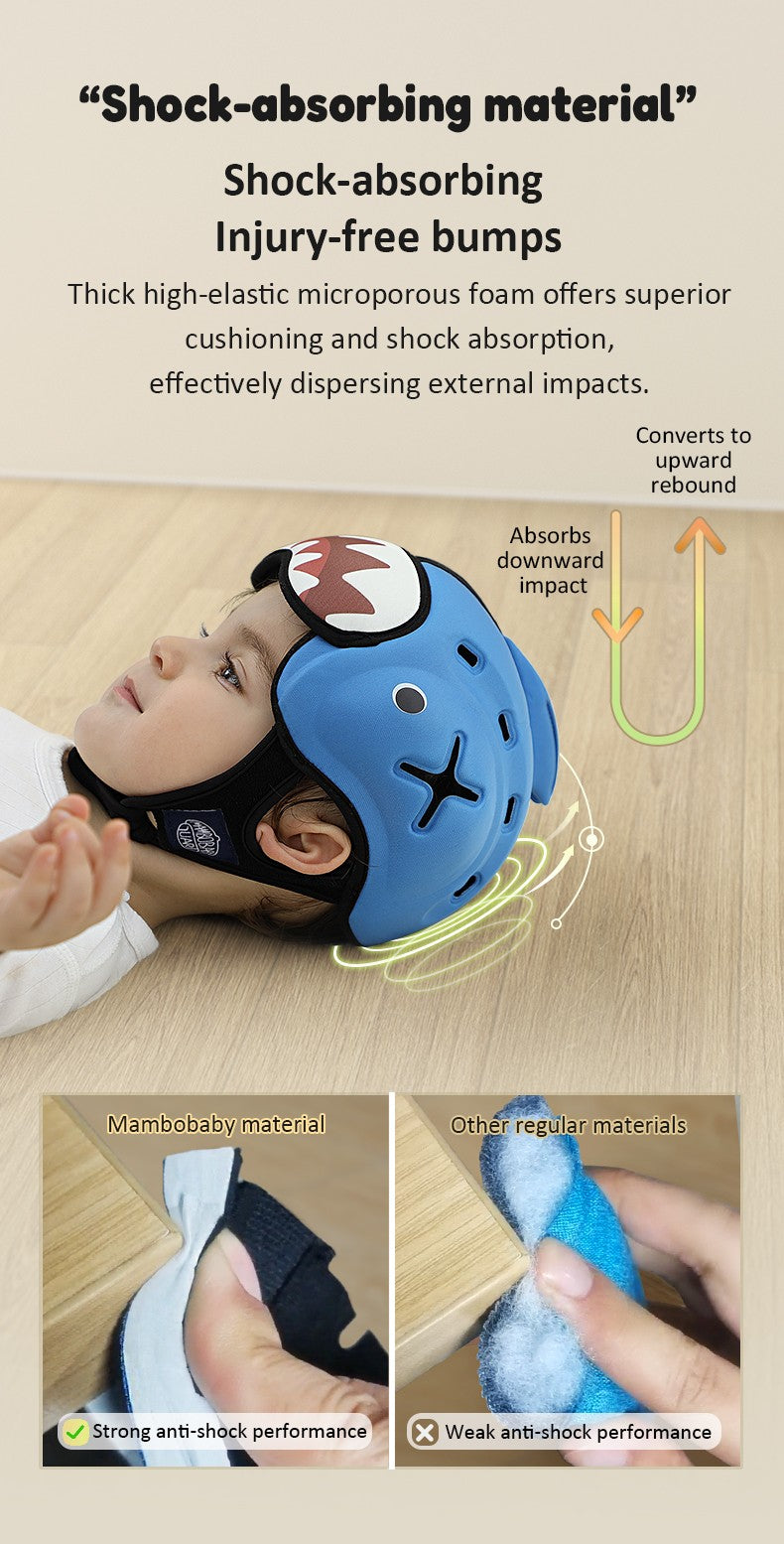 Capacete de Proteção Anti-Impacto para Bebê Mambobaby Guard - Leve, Respirável e com Design Fofo de Animais