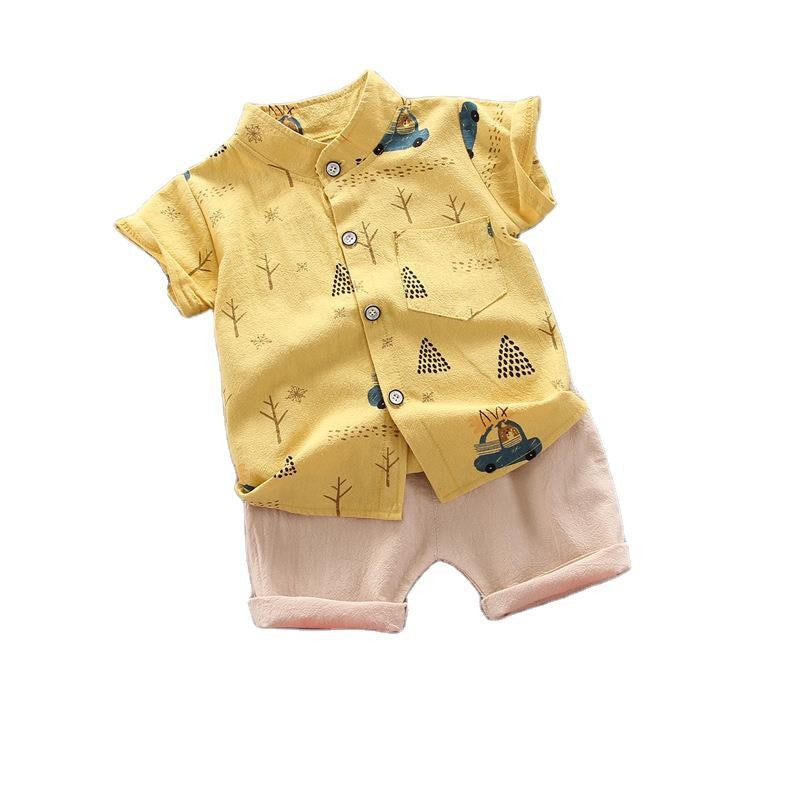 Conjunto de roupas casuais de verão para bebês, shorts e top, roupas infantis,