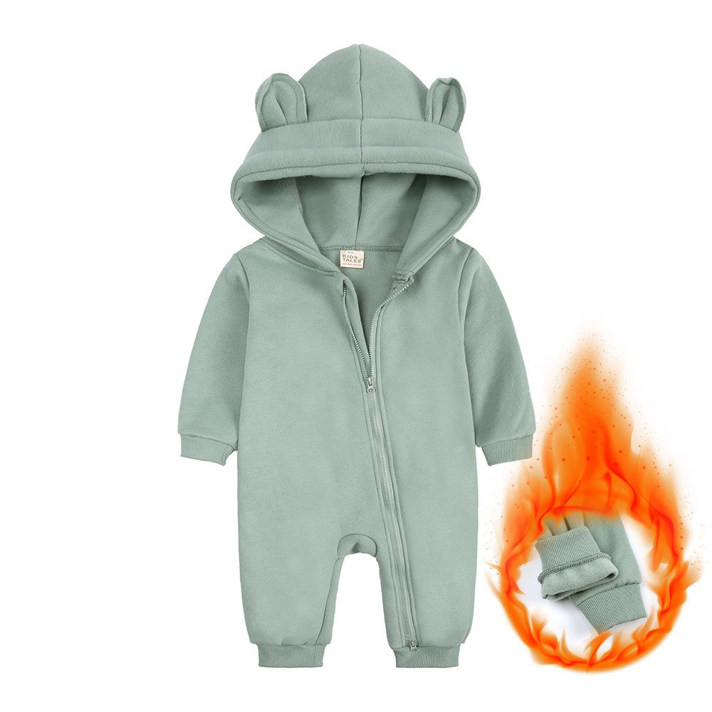 0-24m bonito bebê recém-nascido macacão inverno absorvente velo roupas quente
