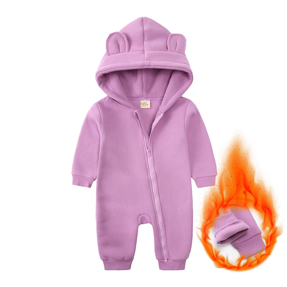 0-24m bonito bebê recém-nascido macacão inverno absorvente velo roupas quente