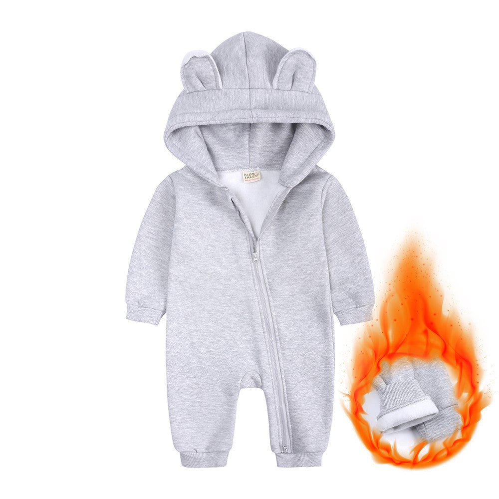 0-24m bonito bebê recém-nascido macacão inverno absorvente velo roupas quente