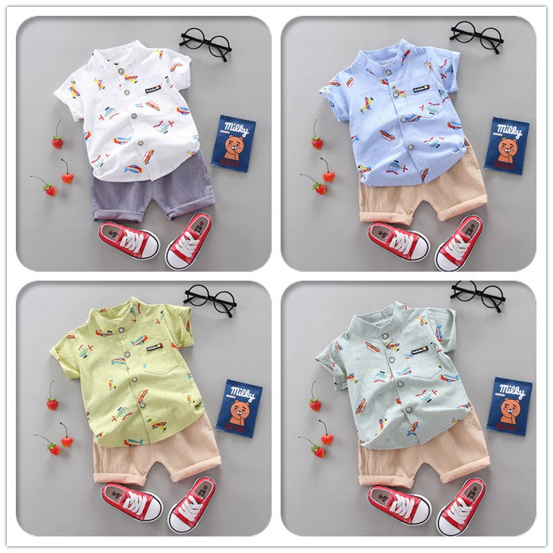 Conjunto de roupas casuais de verão para bebês, shorts e top, roupas infantis,