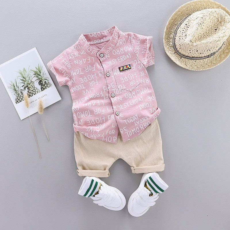 Conjunto de roupas casuais de verão para bebês, shorts e top, roupas infantis,