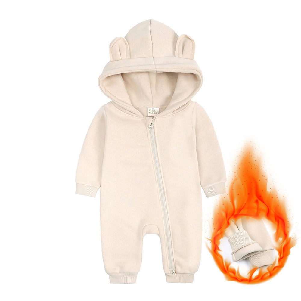 0-24m bonito bebê recém-nascido macacão inverno absorvente velo roupas quente