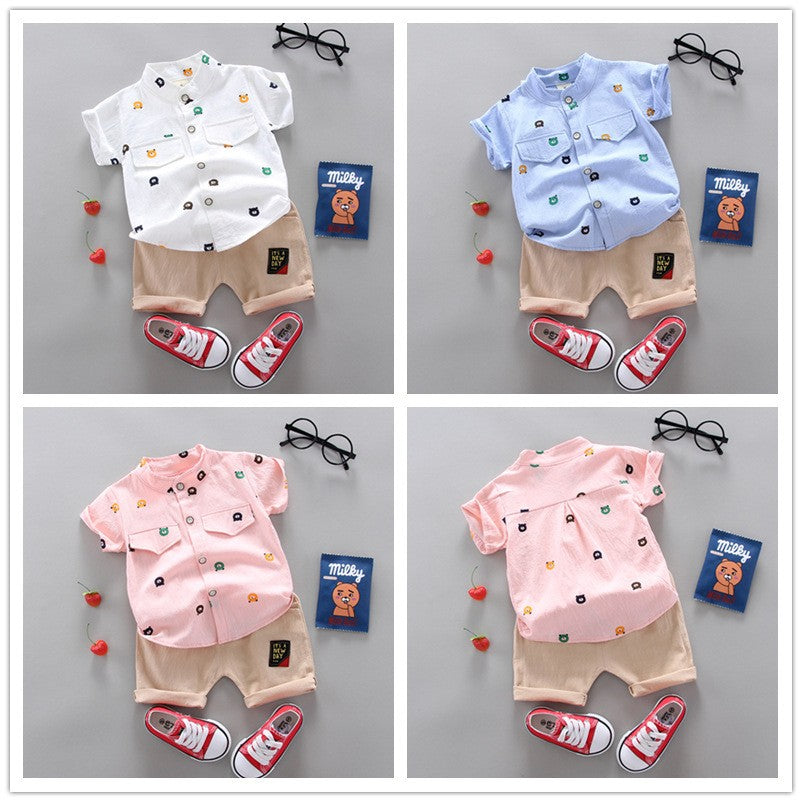 Conjunto de roupas casuais de verão para bebês, shorts e top, roupas infantis,