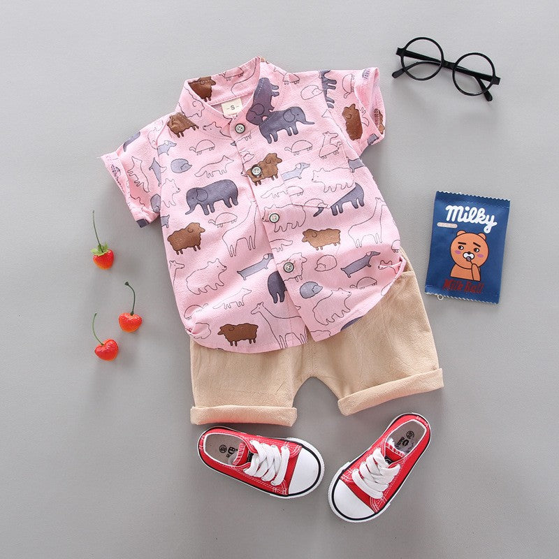Conjunto de roupas casuais de verão para bebês, shorts e top, roupas infantis,