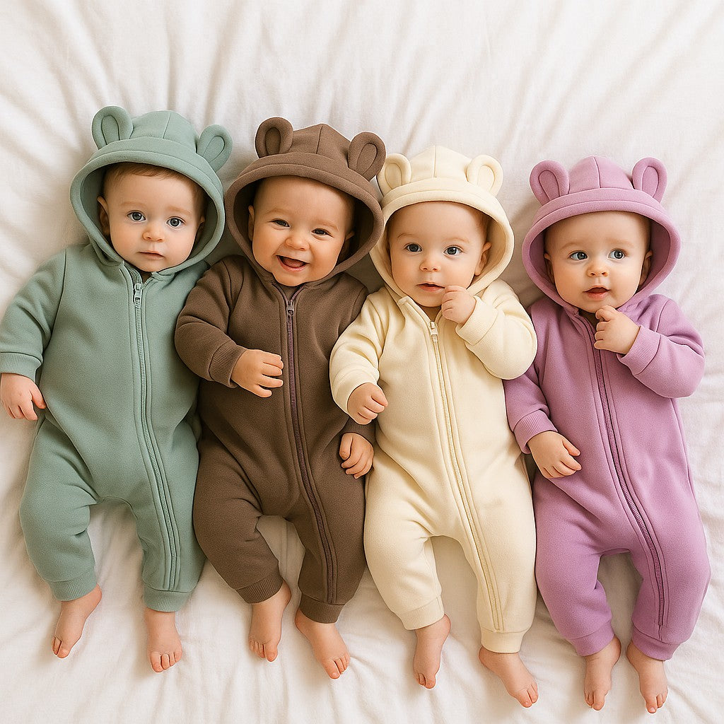 0-24m bonito bebê recém-nascido macacão inverno absorvente velo roupas quente