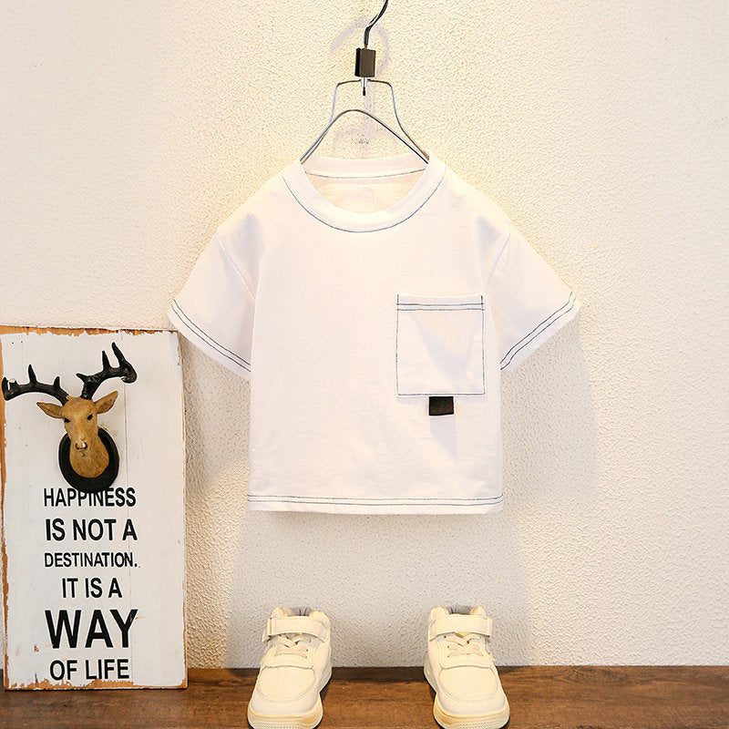 Novo verão bebê menino crianças roupas terno tops de manga curta camiseta cal