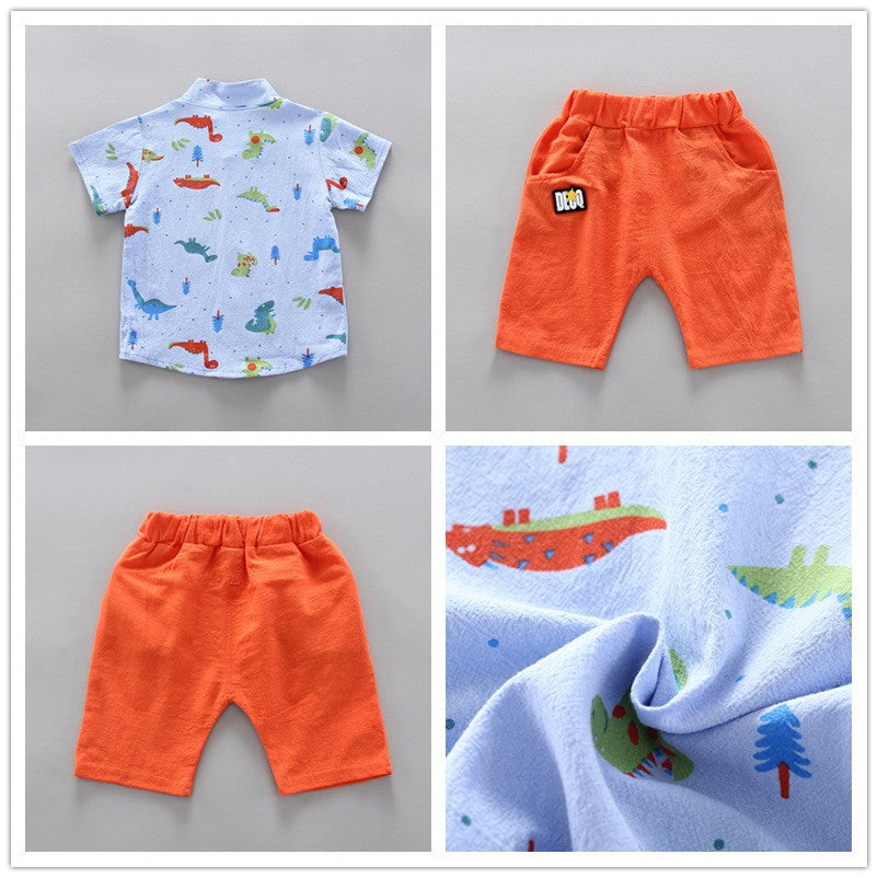 Conjunto de roupas casuais de verão para bebês, shorts e top, roupas infantis,