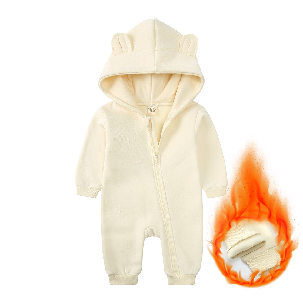 0-24m bonito bebê recém-nascido macacão inverno absorvente velo roupas quente