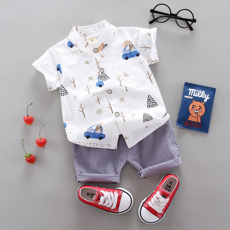 Conjunto de roupas casuais de verão para bebês, shorts e top, roupas infantis,