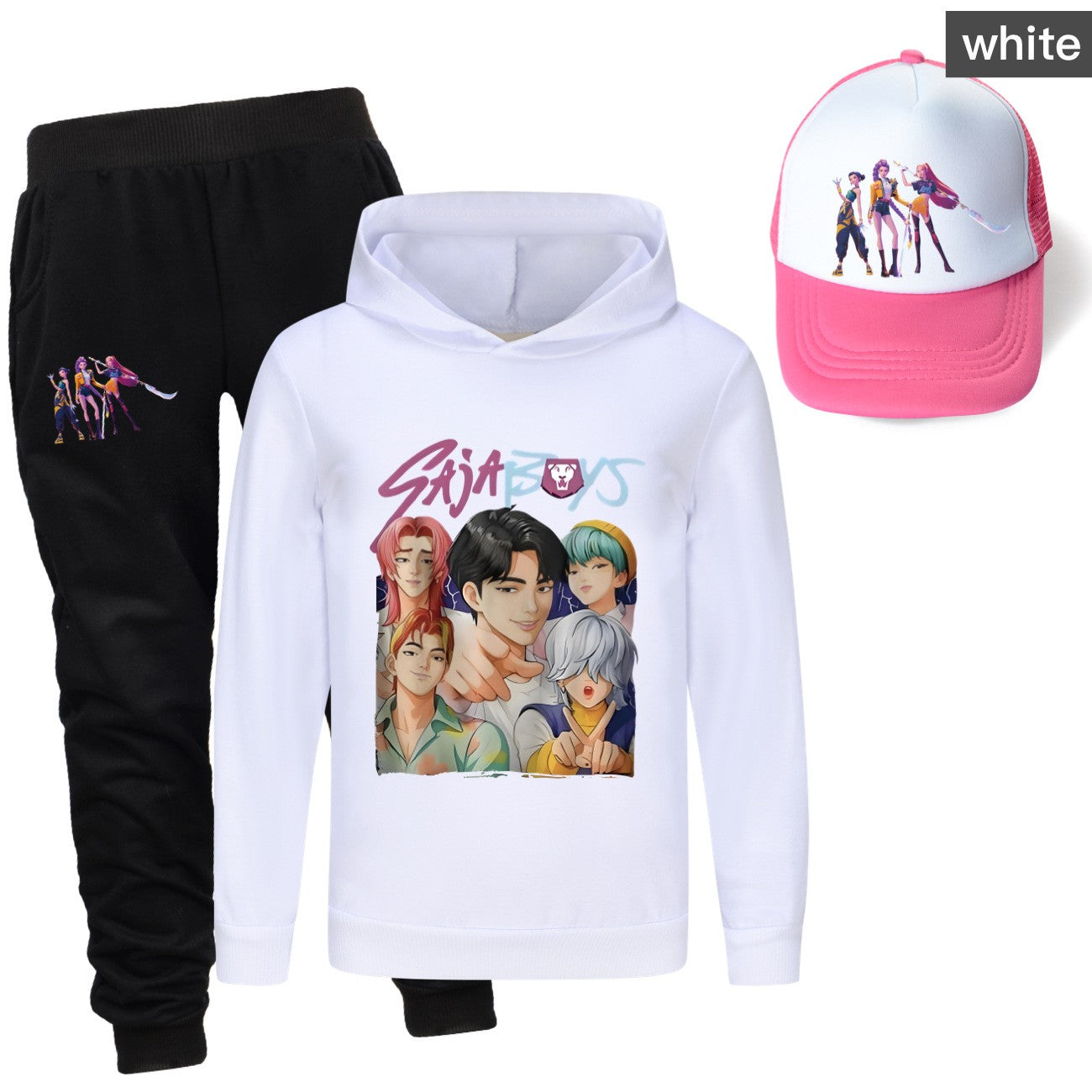 Kpop demon hunters huntrix conjuntos de roupas meninos moletons menino moletom +