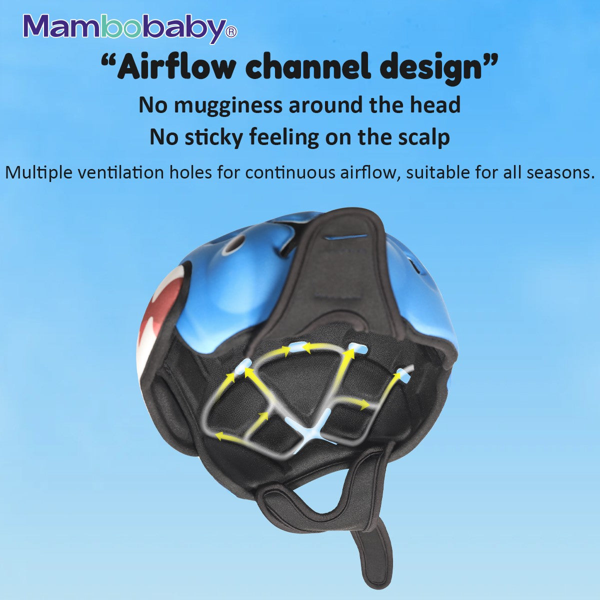 Capacete de Proteção Anti-Impacto para Bebê Mambobaby Guard - Leve, Respirável e com Design Fofo de Animais