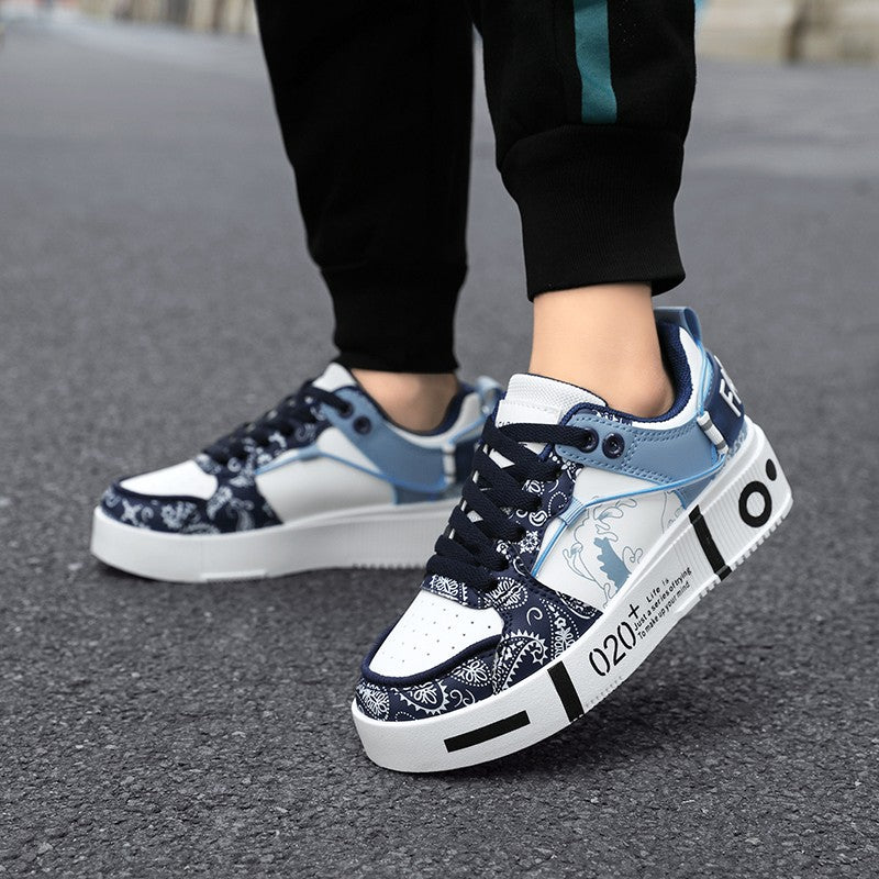 Sapatilhas de Skate Unissex HKFI para Crianças (Cano Baixo) - Couro e Reforço na Biqueira