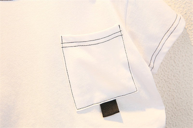 Novo verão bebê menino crianças roupas terno tops de manga curta camiseta cal