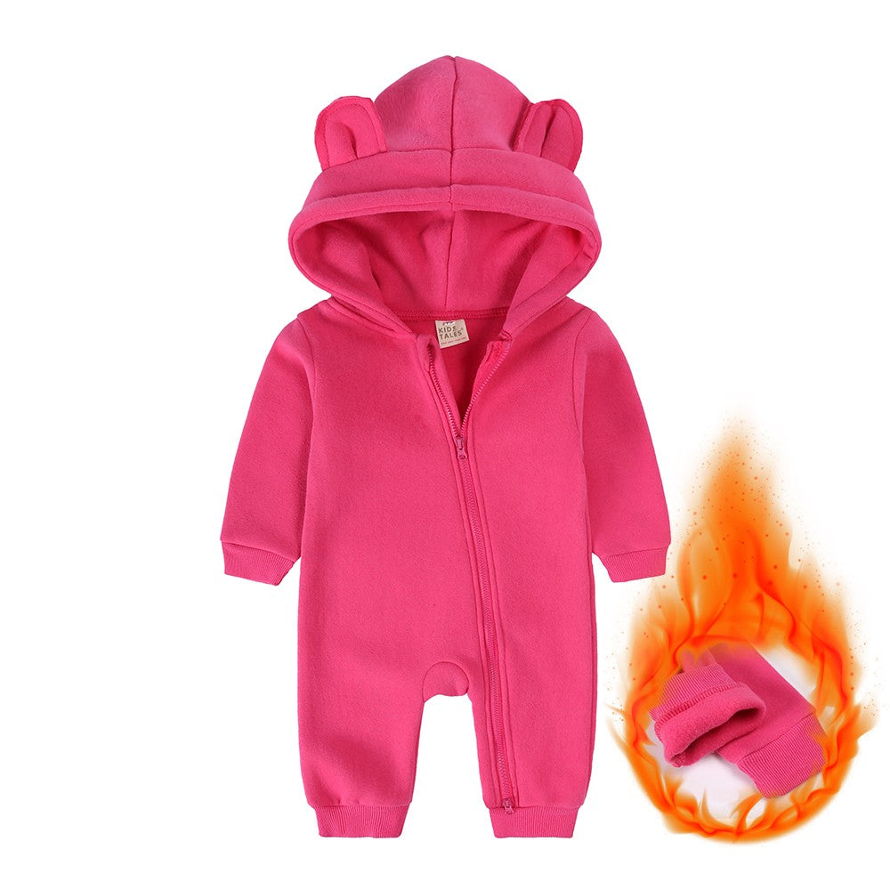 0-24m bonito bebê recém-nascido macacão inverno absorvente velo roupas quente