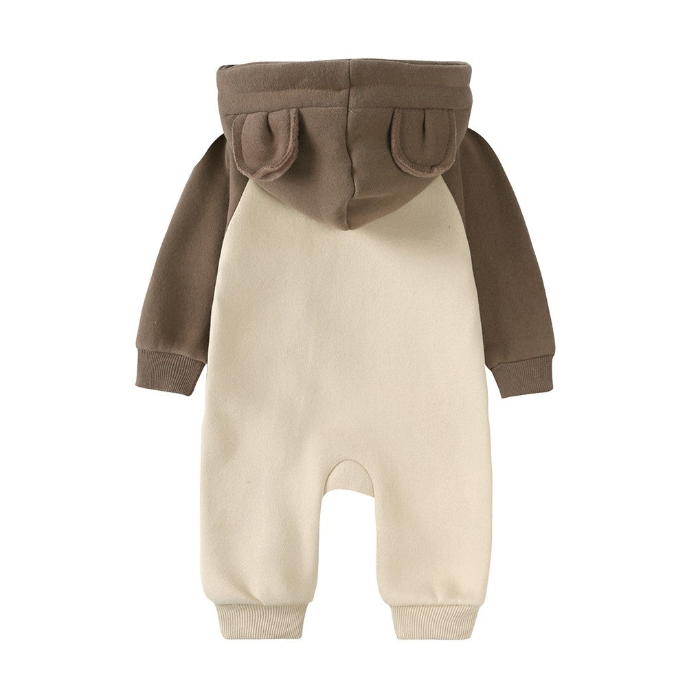 0-24m bonito bebê recém-nascido macacão inverno absorvente velo roupas quente