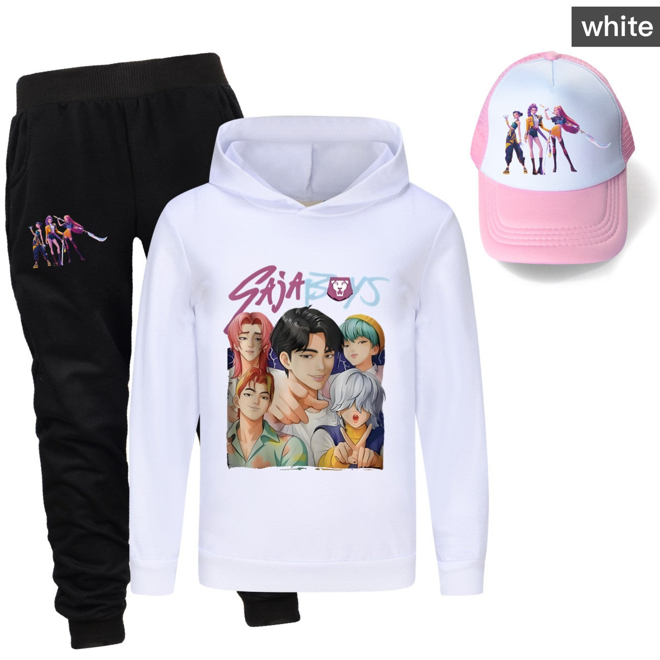 Kpop demon hunters huntrix conjuntos de roupas meninos moletons menino moletom +