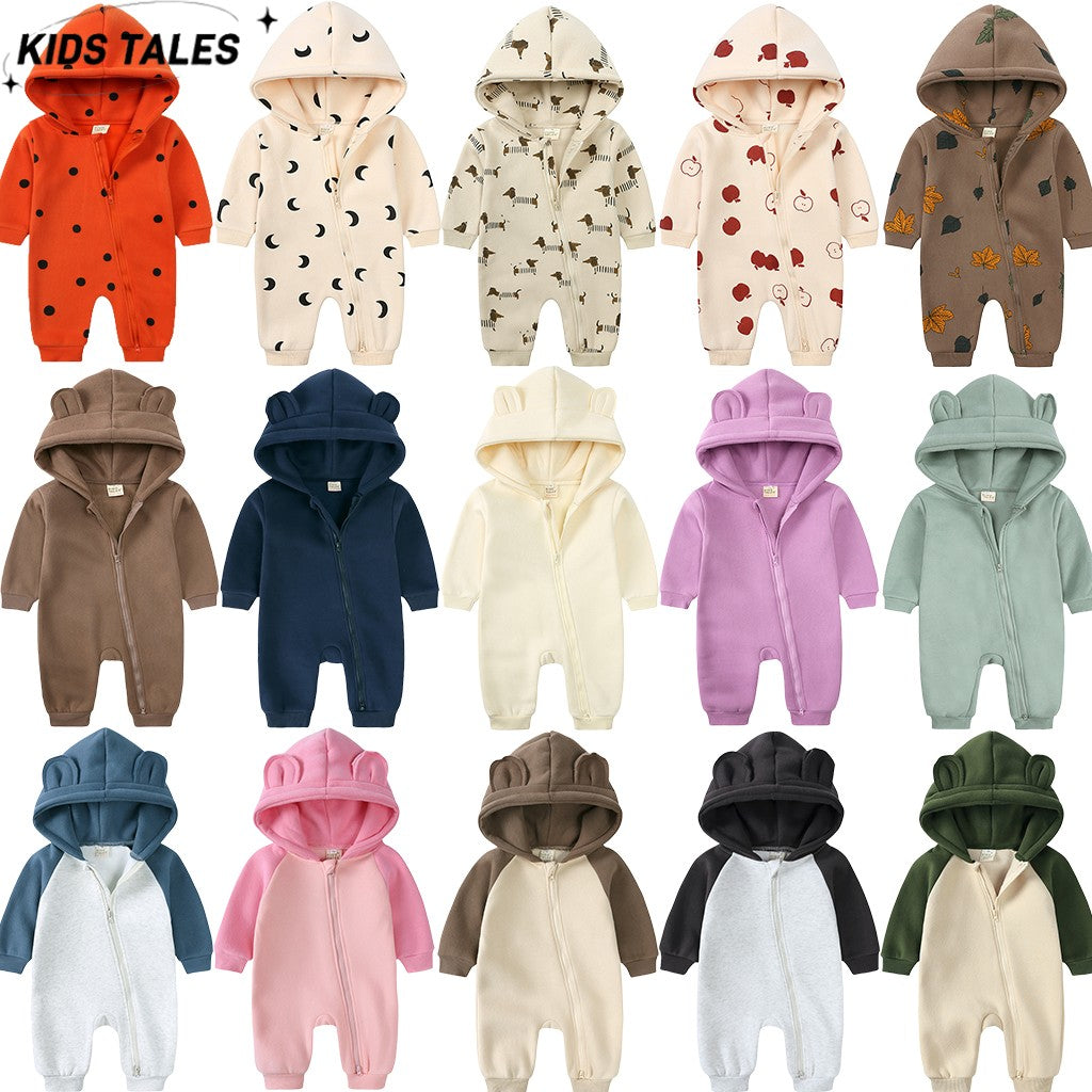 0-24m bonito bebê recém-nascido macacão inverno absorvente velo roupas quente