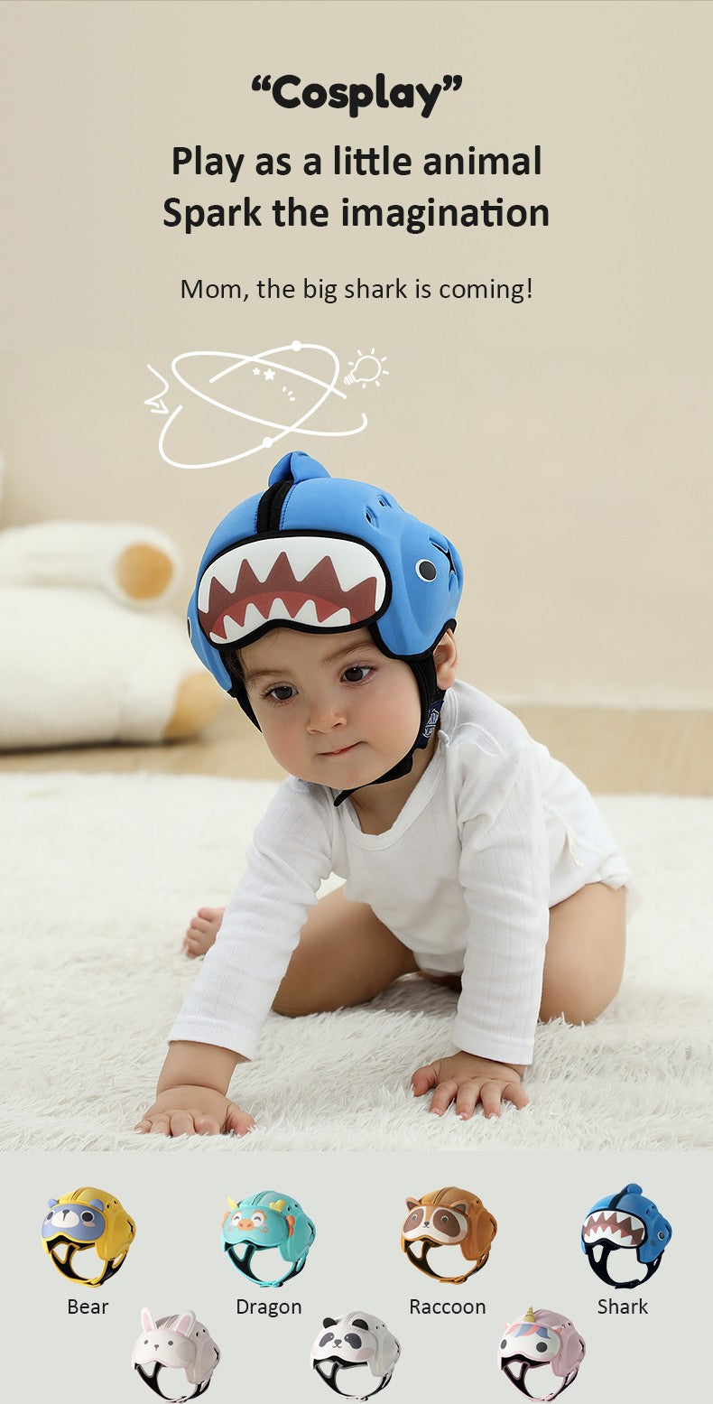 Capacete de Proteção Anti-Impacto para Bebê Mambobaby Guard - Leve, Respirável e com Design Fofo de Animais